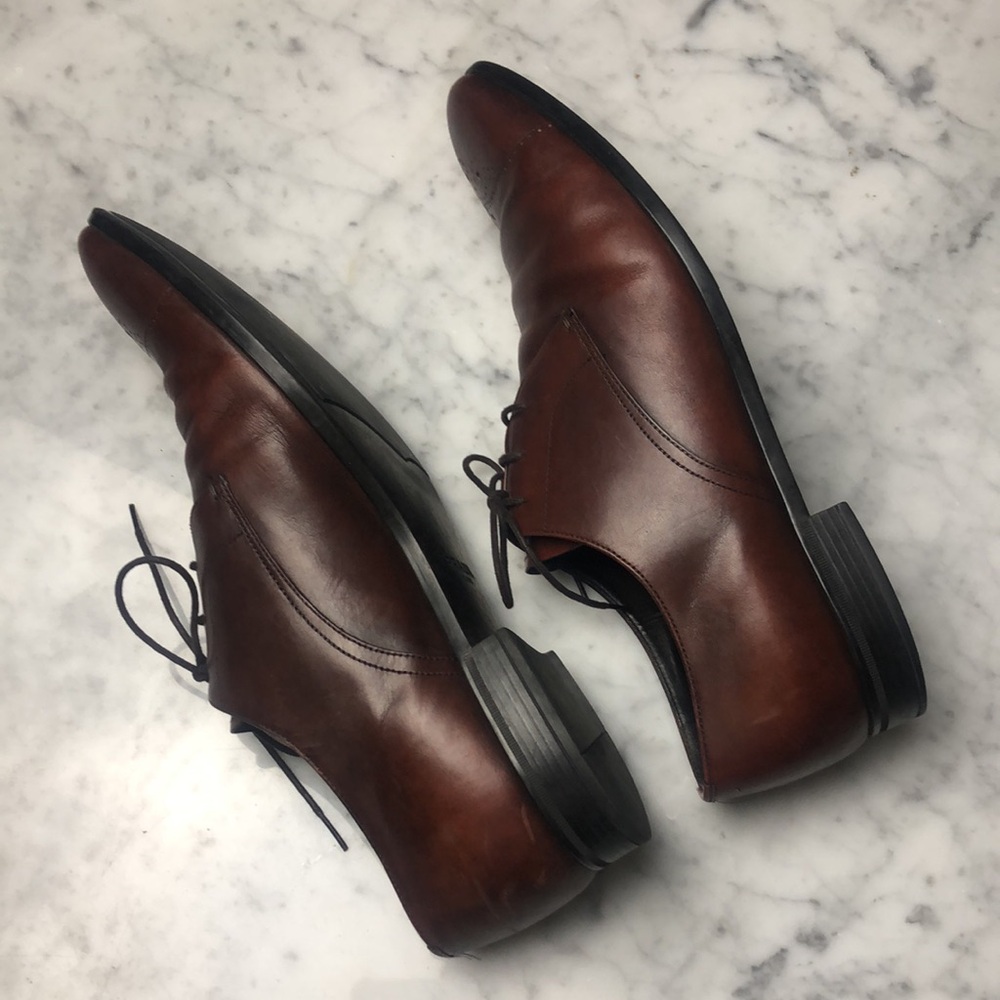 PRADA Men's Brown Leather Lace-Up Dress Shoes 9.5 - Picture 5 of 13